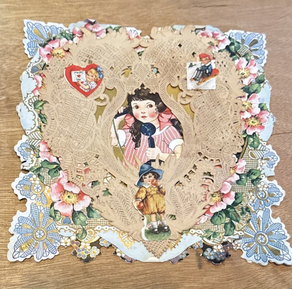 Sweet Victorian Valentine Perfect Paper Lace Sweet Die Cut Floral Decor 1920’s